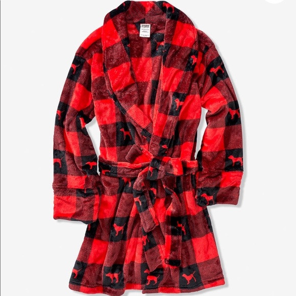 SOLD LOCALLY: VS PINK Black & Red Robe - Picture 2 of 4